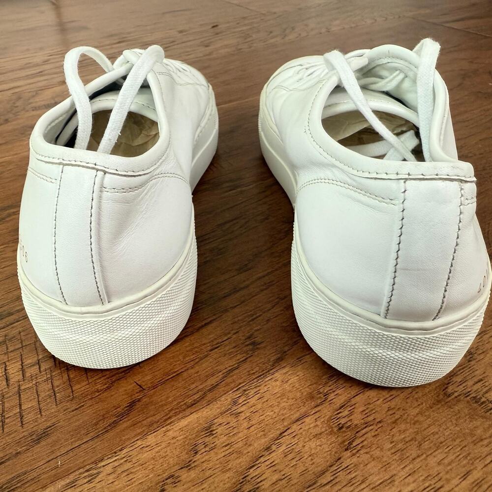 Woman by Common Projects Achilles Womens Leather Low Top Sneaker White Sz 38 US7 - Picture 5 of 9